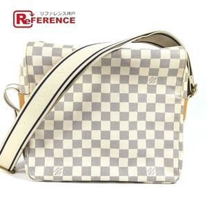 Louis Vuitton Damier Azur White Naviglio Shoulder Bag Canvas